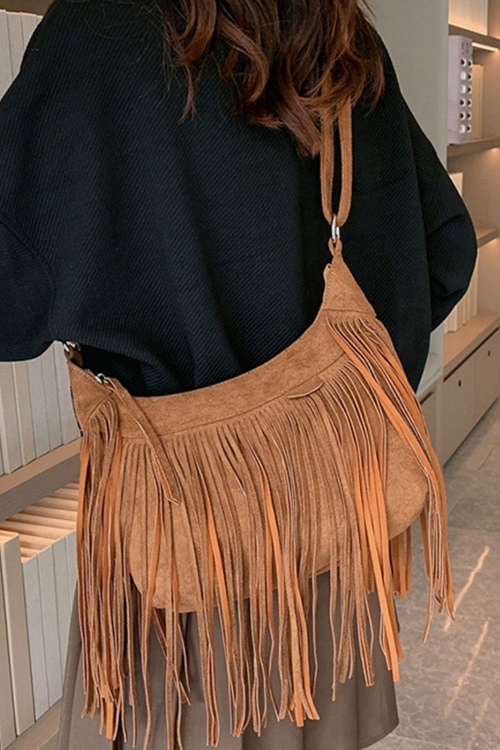 Suede Fringe Handbag