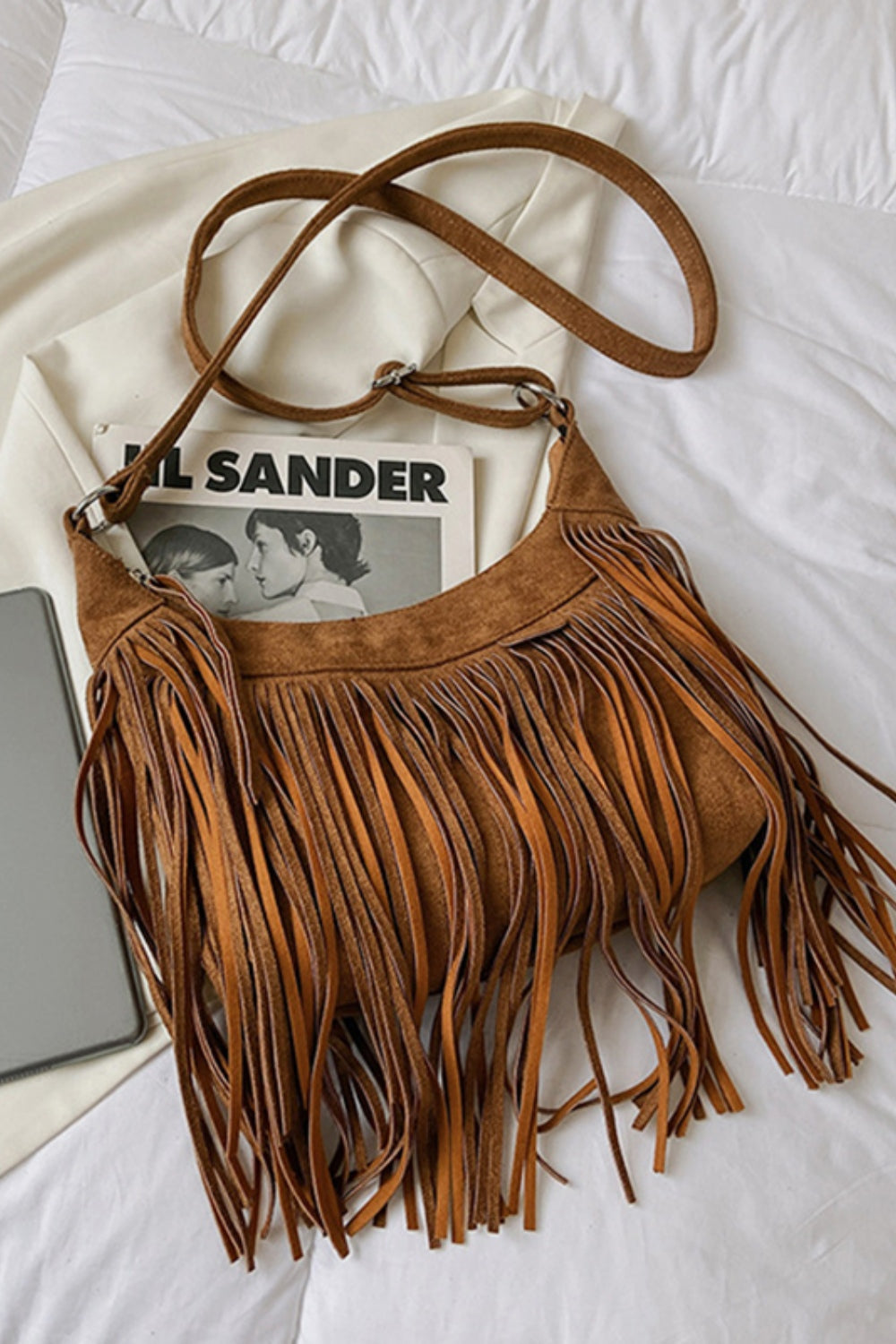 Suede Fringe Handbag