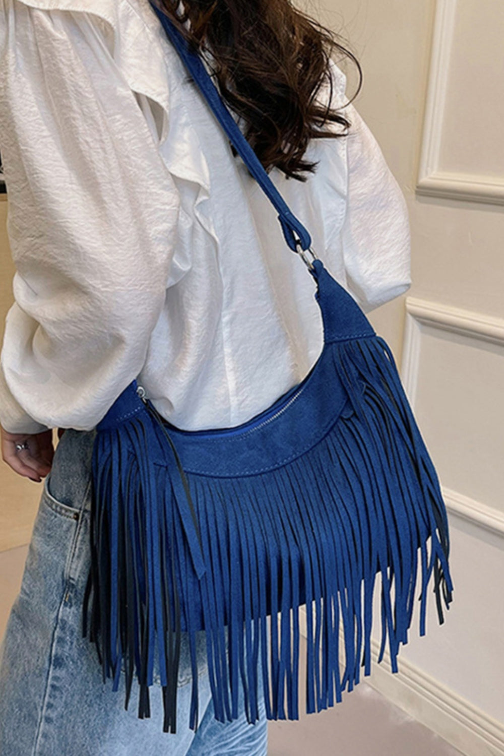 Suede Fringe Handbag