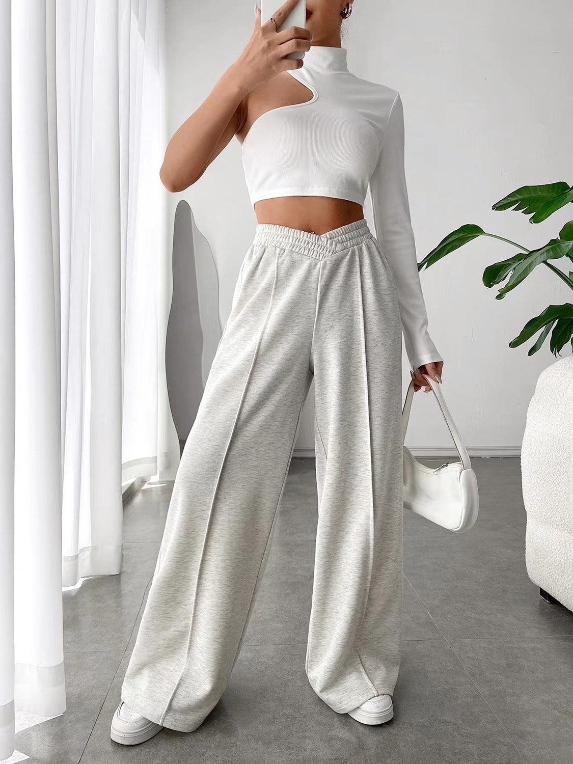 Elastic Wide Leg Pant