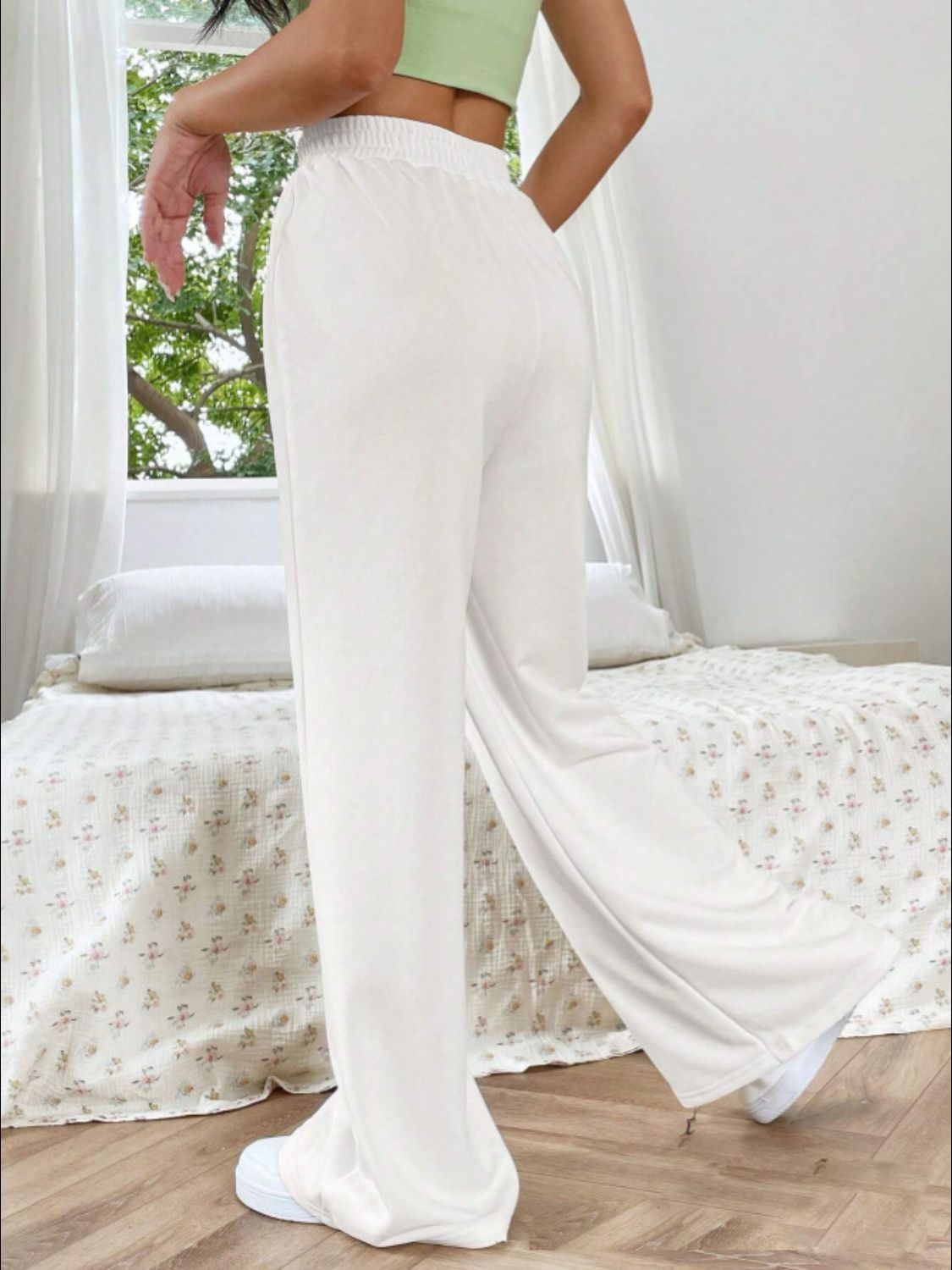 Elastic Wide Leg Pant