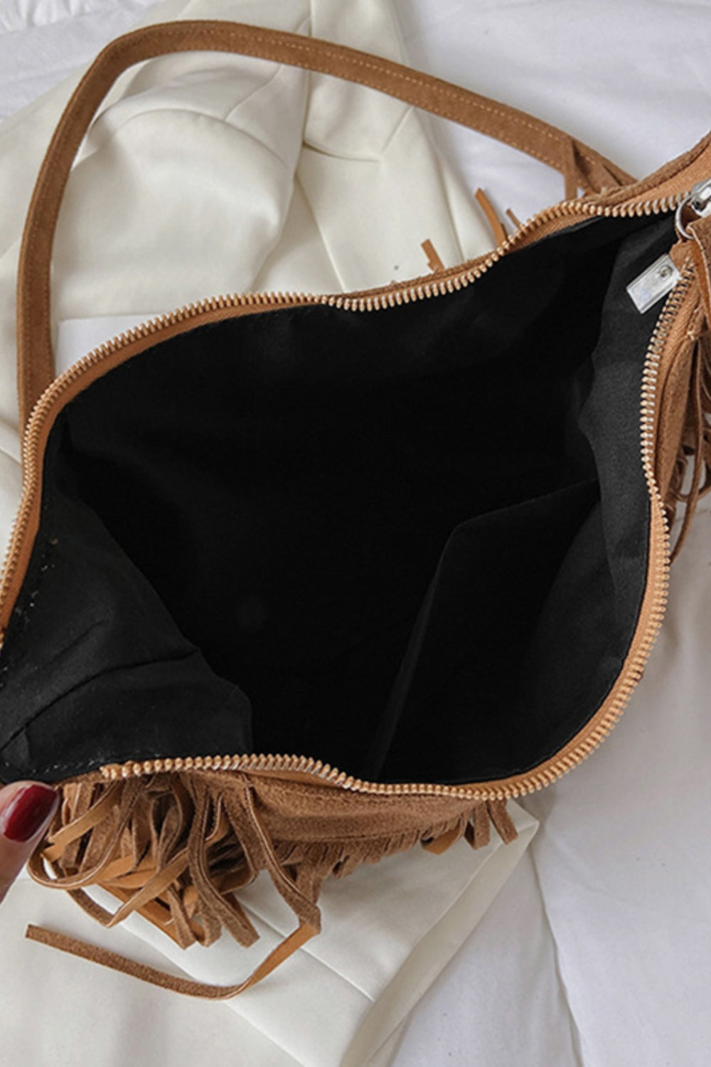 Suede Fringe Handbag