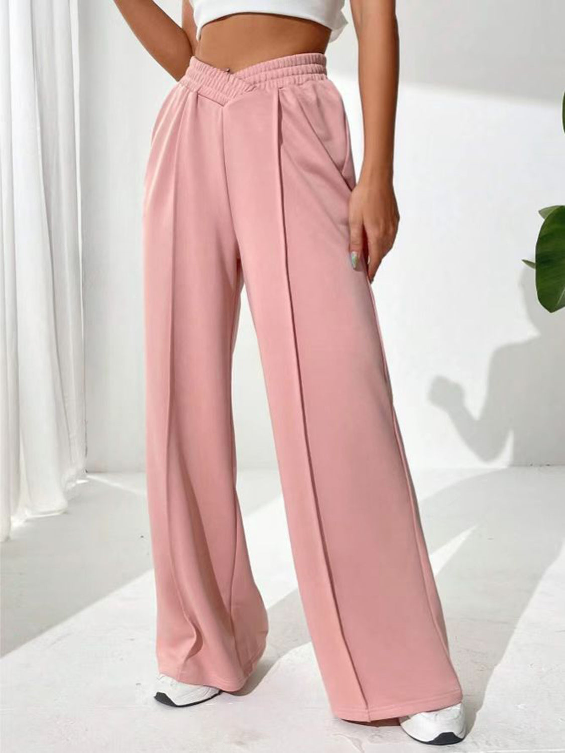 Elastic Wide Leg Pant