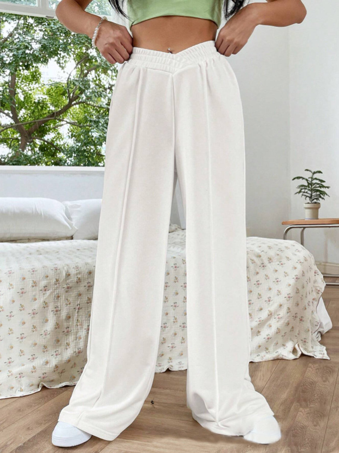 Elastic Wide Leg Pant