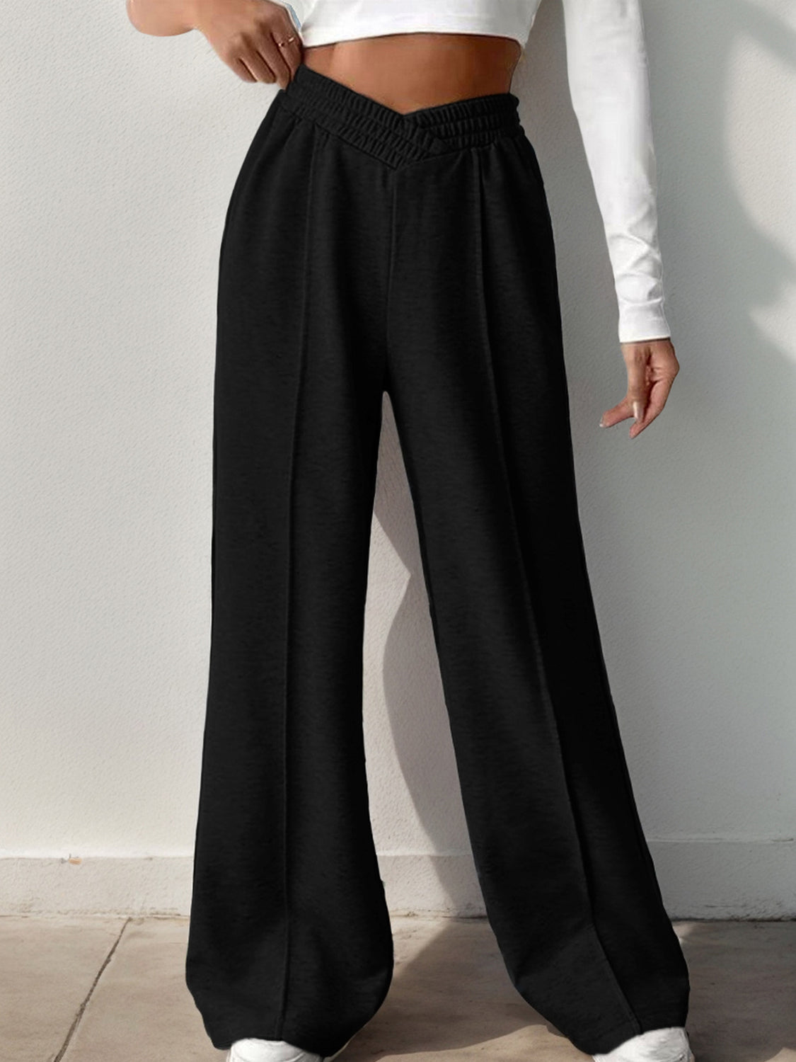 Elastic Wide Leg Pant