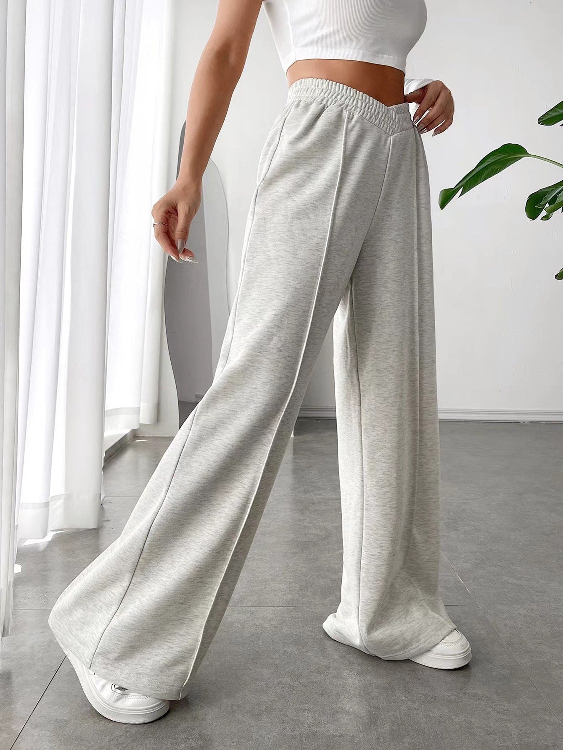 Elastic Wide Leg Pant