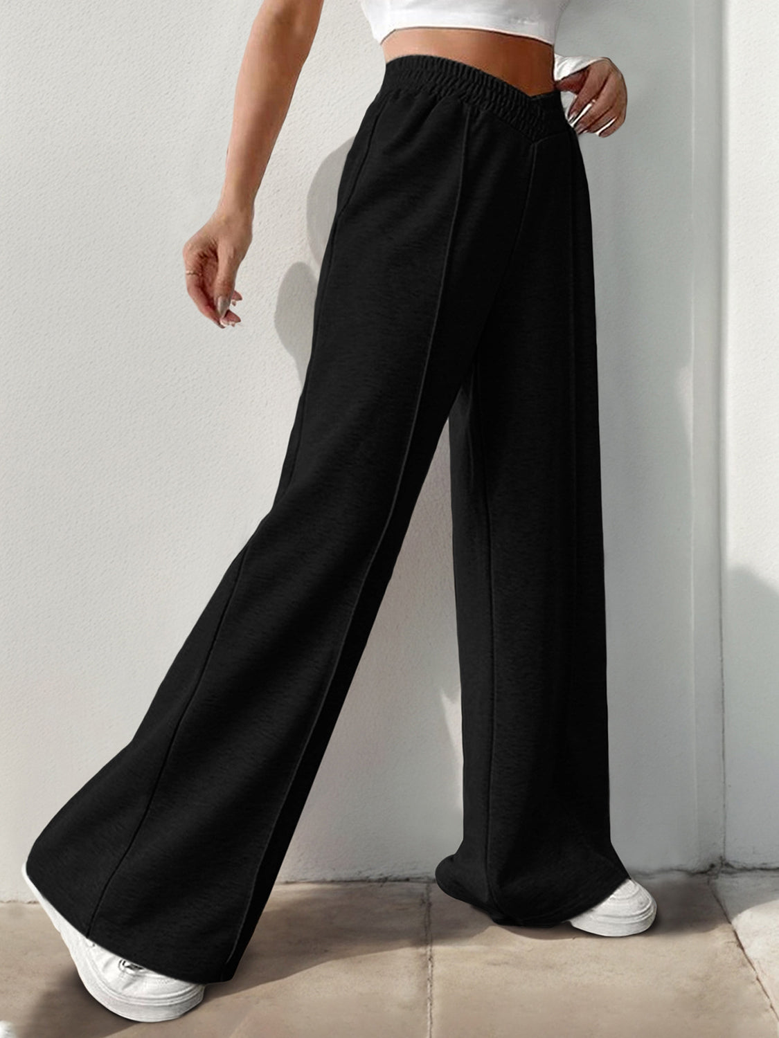 Elastic Wide Leg Pant