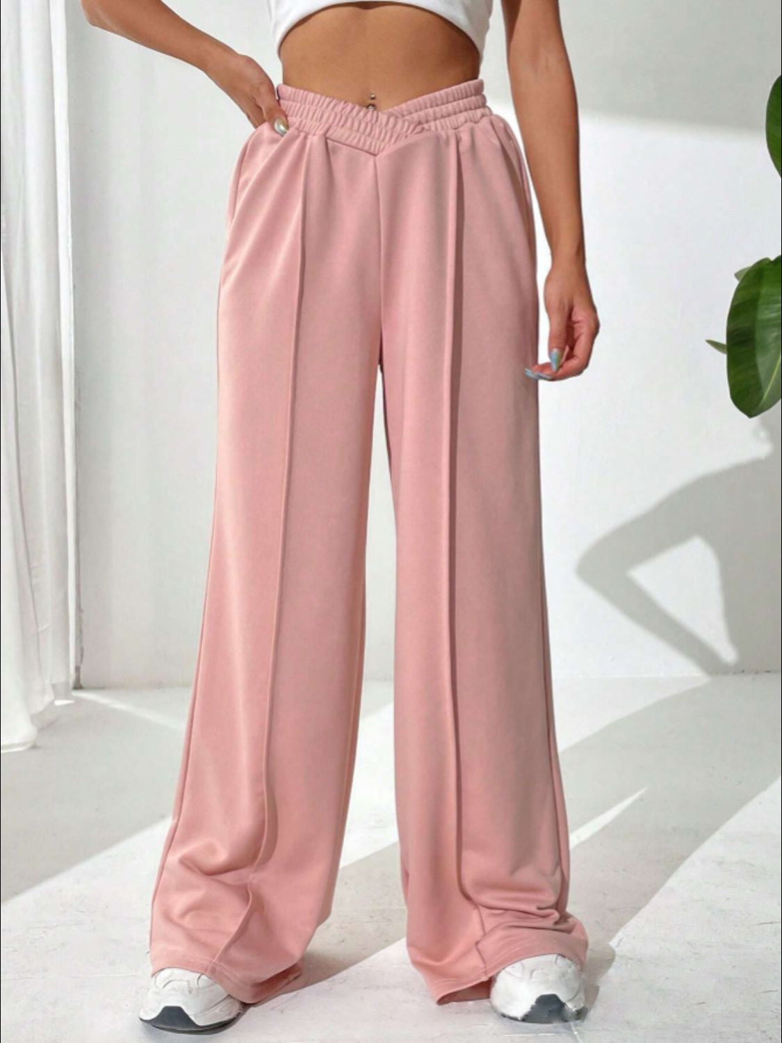 Elastic Wide Leg Pant