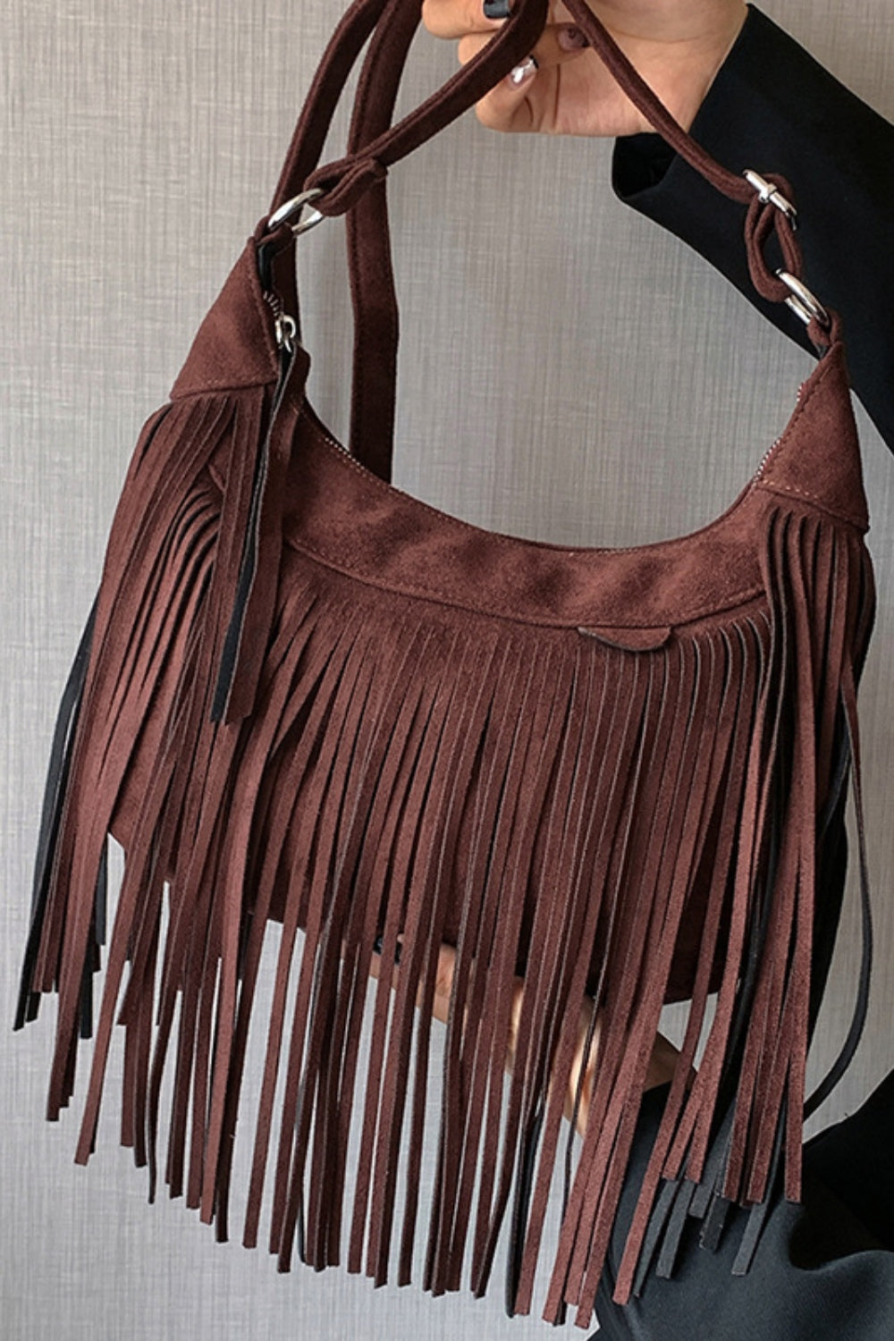 Suede Fringe Handbag