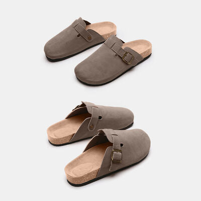 Suede Closed Toe Slide