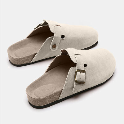 Suede Closed Toe Slide