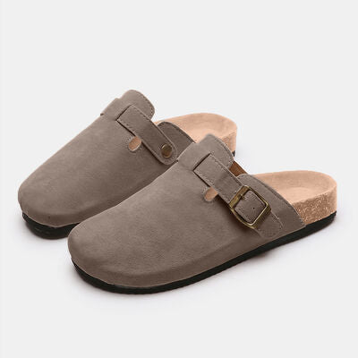 Suede Closed Toe Slide