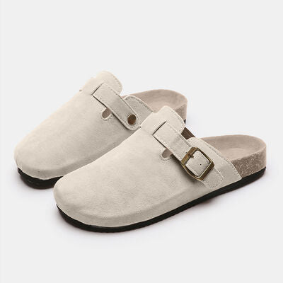 Suede Closed Toe Slide