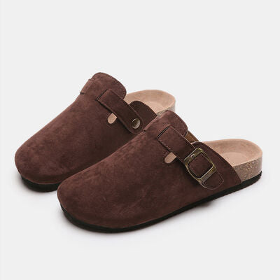 Suede Closed Toe Slide