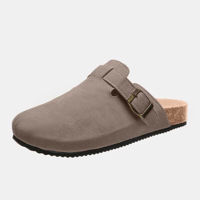 Suede Closed Toe Slide