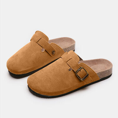 Suede Closed Toe Slide