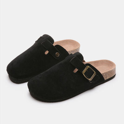 Suede Closed Toe Slide