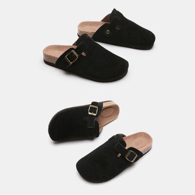 Suede Closed Toe Slide