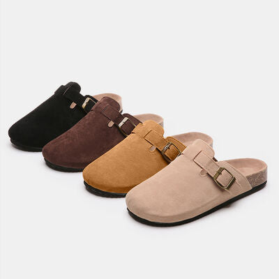 Suede Closed Toe Slide